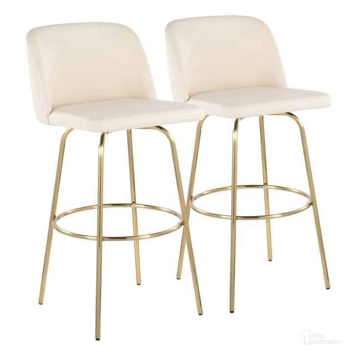 The appearance of Toriano 30 Inch Fixed Height Barstool Set of 2 In Cream designed by Lumisource in the modern / contemporary interior design. This cream piece of furniture  was selected by 1StopBedrooms from Tintori Collection to add a touch of cosiness and style into your home. Sku: B30-TRNOPU-CLARZG2 AUCR2. Material: Wood. Product Type: Barstool. Image1