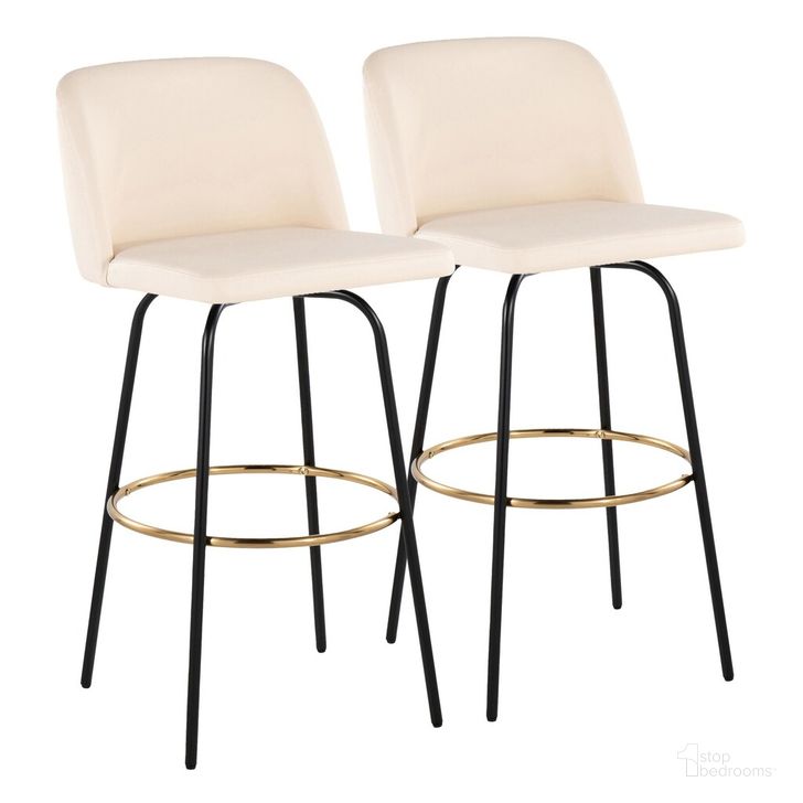 The appearance of Toriano 30 Inch Fixed Height Barstool Set of 2 In Cream designed by Lumisource in the modern / contemporary interior design. This cream piece of furniture  was selected by 1StopBedrooms from Tintori Collection to add a touch of cosiness and style into your home. Sku: B30-TRNOPU-CLARZG2 BKCR2. Material: Wood. Product Type: Barstool. Image1