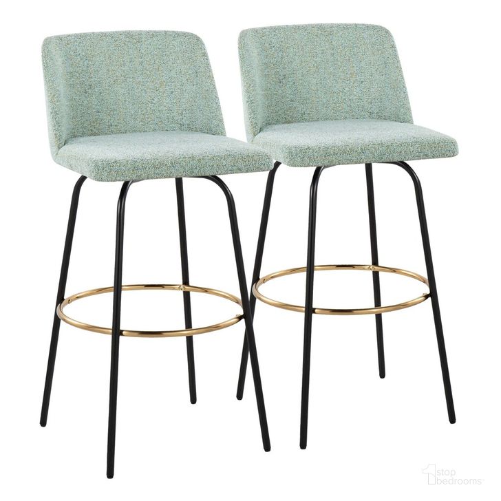 The appearance of Toriano 30 Inch Fixed Height Barstool Set of 2 In Green Black designed by Lumisource in the modern / contemporary interior design. This green black piece of furniture  was selected by 1StopBedrooms from Tintori Collection to add a touch of cosiness and style into your home. Sku: B30-TRNO-CLARZG2 BKLGN2. Material: Wood. Product Type: Barstool. Image1