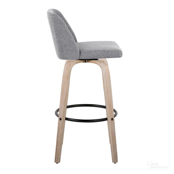 The appearance of Toriano 30 Inch Fixed Height Barstool Set of 2 In Grey designed by Lumisource in the modern / contemporary interior design. This grey piece of furniture  was selected by 1StopBedrooms from Tintori Collection to add a touch of cosiness and style into your home. Sku: B30-TRNOFB-GRTZQ2 WWGY2. Material: Wood. Product Type: Barstool. Image1