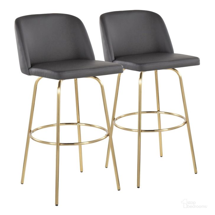 The appearance of Toriano 30 Inch Fixed Height Barstool Set of 2 In Grey designed by Lumisource in the modern / contemporary interior design. This grey piece of furniture  was selected by 1StopBedrooms from Tintori Collection to add a touch of cosiness and style into your home. Sku: B30-TRNOPU-CLARZG2 AUGY2. Material: Wood. Product Type: Barstool. Image1