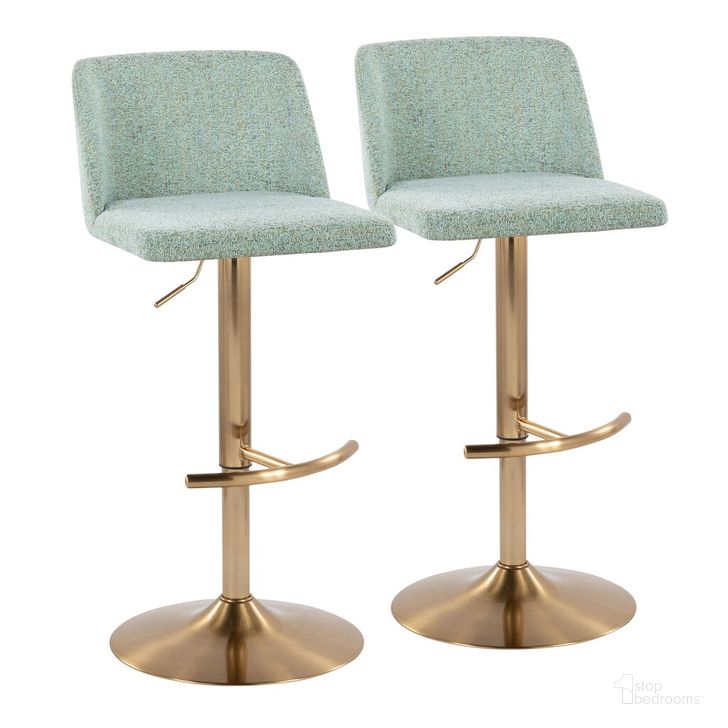 The appearance of Toriano Adjustable Barstool Set of 2 In Gold designed by Lumisource in the modern / contemporary interior design. This gold piece of furniture  was selected by 1StopBedrooms from Tintori Collection to add a touch of cosiness and style into your home. Sku: BS-TRNOFB-RT2 AULGN2. Material: Metal. Product Type: Barstool. Image1