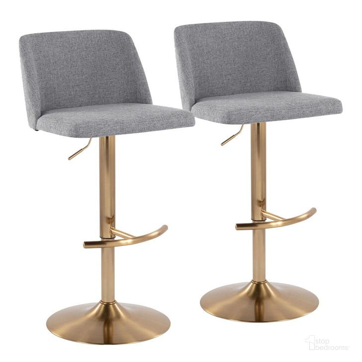 The appearance of Toriano Adjustable Barstool Set of 2 In Grey designed by Lumisource in the modern / contemporary interior design. This grey piece of furniture  was selected by 1StopBedrooms from Tintori Collection to add a touch of cosiness and style into your home. Sku: BS-TRNOFB-RT2 AUGY2. Material: Metal. Product Type: Barstool. Image1
