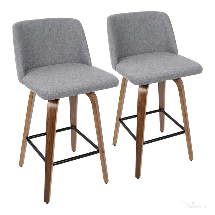 The appearance of Toriano Counter Stool Set of 2 In Grey designed by Lumisource in the transitional interior design. This grey piece of furniture  was selected by 1StopBedrooms from Tintori Collection to add a touch of cosiness and style into your home. Sku: B26-TRNO2X WLGY2. Material: Wood. Product Type: Barstool. Image1