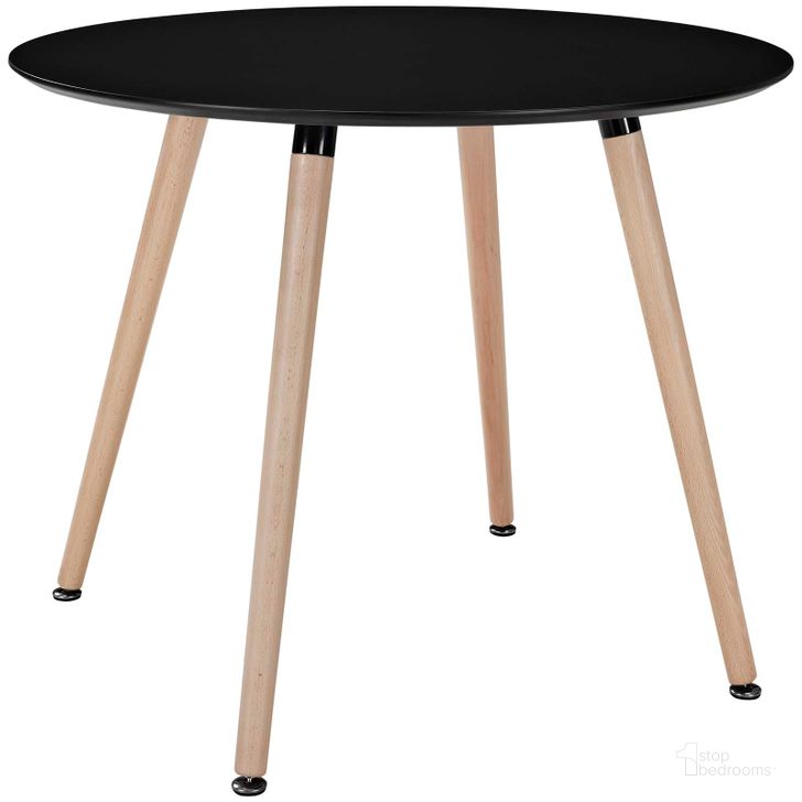 The appearance of Track Black Round Dining Table EEI-1055-BLK designed by Modway in the modern / contemporary interior design. This black piece of furniture  was selected by 1StopBedrooms from Track Collection to add a touch of cosiness and style into your home. Sku: EEI-1055-BLK. Table Base Style: Legs. Table Top Shape: Round. Material: Wood. Product Type: Dining Table. Size: 36". Image1