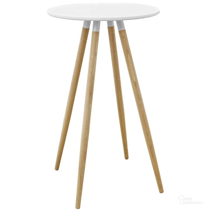 The appearance of Track White Round Bar Table designed by Modway in the modern / contemporary interior design. This white piece of furniture  was selected by 1StopBedrooms from Track Collection to add a touch of cosiness and style into your home. Sku: EEI-2675-WHI-SET. Product Type: Bar Table. Material: MDF. Image1