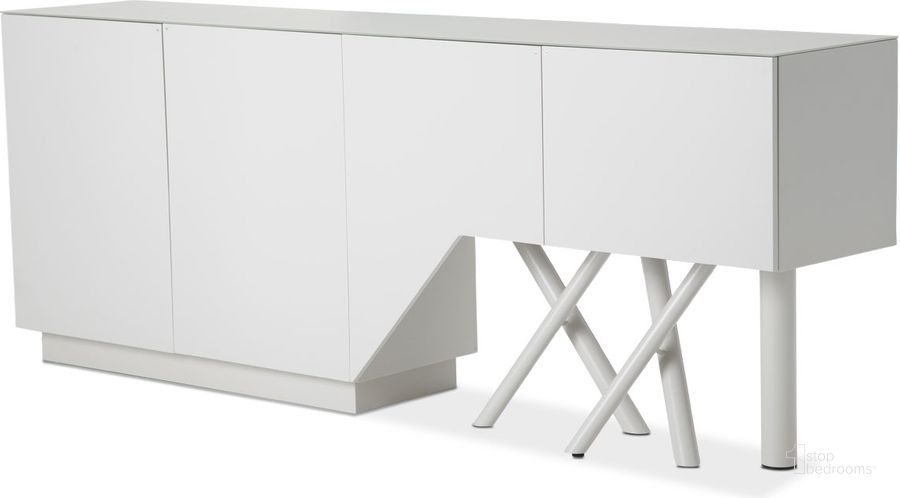 The appearance of Trance Sideboard TR-RTRDM007 designed by AICO in the modern / contemporary interior design. This white piece of furniture  was selected by 1StopBedrooms from Trance Collection to add a touch of cosiness and style into your home. Sku: TR-RTRDM007. Product Type: Sideboard. Image1