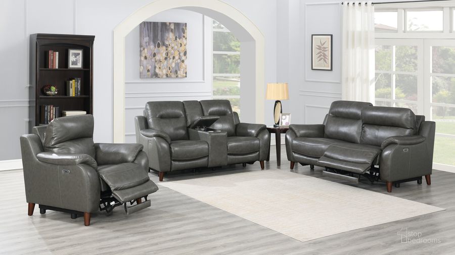 The appearance of Trento 3PC Living Room Set In Brown designed by Steve Silver in the  interior design. This brown piece of furniture  was selected by 1StopBedrooms from Trento Collection to add a touch of cosiness and style into your home. Sku: TR950SC;TR950CLC;TR950RC. Product Type: Living Room Set. Material: Plywood. Image1