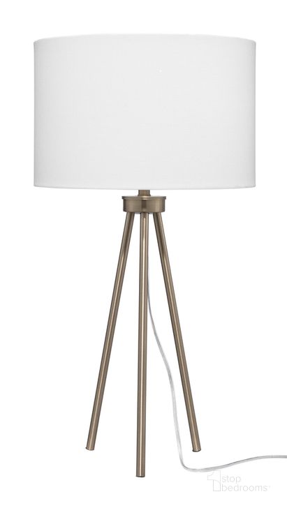 The appearance of Tri-Pod Table Lamp In Antique Brass designed by Jamie Young Company in the modern / contemporary interior design. This antique brass piece of furniture  was selected by 1StopBedrooms from Tri-pod Collection to add a touch of cosiness and style into your home. Sku: LS9TRIPODAB. Material: Metal. Product Type: Table Lamp. Image1