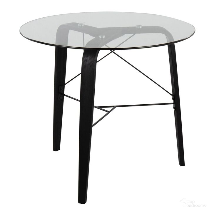 The appearance of Trilogy Round Dinette Table In Black designed by Lumisource in the modern / contemporary interior design. This black piece of furniture  was selected by 1StopBedrooms from Trilogy Collection to add a touch of cosiness and style into your home. Sku: DT-TRILOGY34 BKGL. Table Base Style: Legs. Table Top Shape: Round. Material: Wood. Product Type: Dining Table. Size: 34". Image1