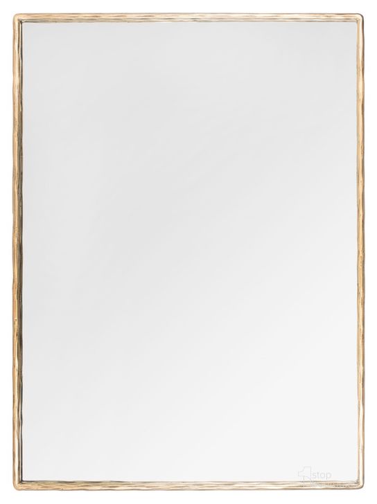 The appearance of Trish Large Rectangle Mirror In Brass designed by Safavieh Couture in the modern / contemporary interior design. This brass piece of furniture  was selected by 1StopBedrooms from Trish Collection to add a touch of cosiness and style into your home. Sku: SFV9508A. Material: Metal. Product Type: Mirror. Image1