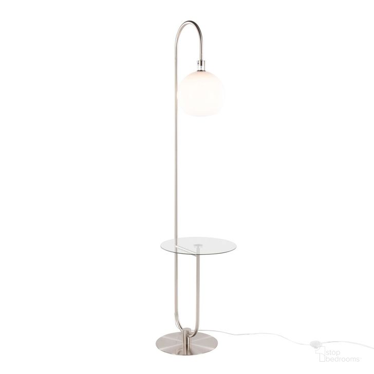 The appearance of Trombone Floor Lamp with Table In Nickel designed by Lumisource in the modern / contemporary interior design. This nickel piece of furniture  was selected by 1StopBedrooms from Trombone Collection to add a touch of cosiness and style into your home. Sku: L-TROMBONE NIW. Material: Steel. Product Type: Floor Lamp. Image1