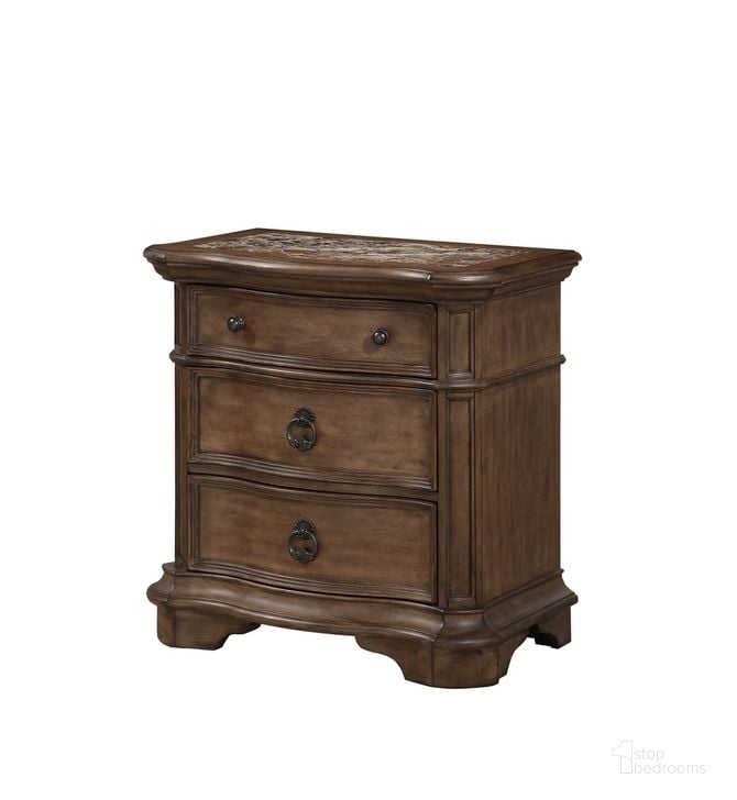 The appearance of Tulsa Nightstand with USB and LED In Pecan designed by Avalon Furniture in the traditional interior design. This pecan piece of furniture  was selected by 1StopBedrooms from Tulsa Collection to add a touch of cosiness and style into your home. Sku: B01495 N. Material: Wood. Product Type: Nightstand. Image1