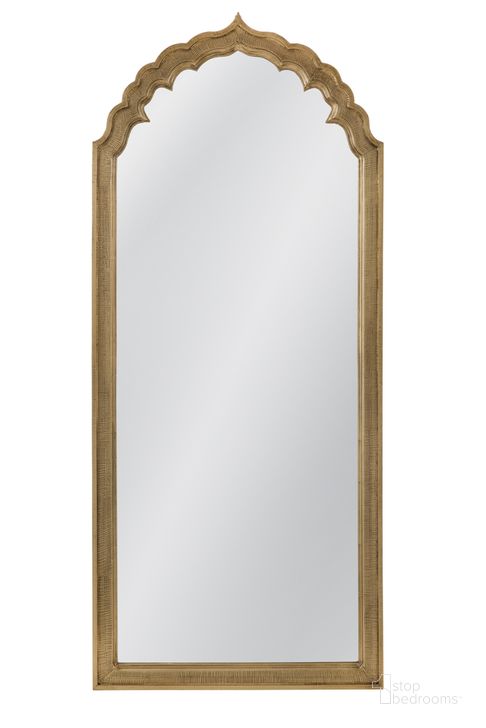 The appearance of Tusk Wall Mirror In Brass Clad designed by Bassett Mirror Company in the glam interior design. This brass piece of furniture  was selected by 1StopBedrooms from  to add a touch of cosiness and style into your home. Sku: M4913. Material: Wood. Product Type: Wall Mirror. Image1