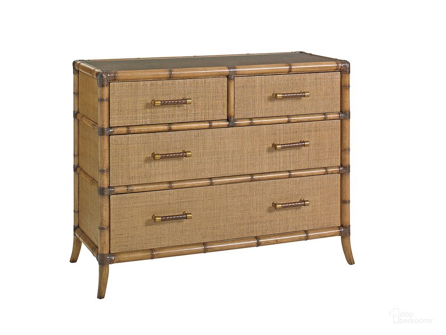The appearance of Twin Palms Bermuda Sands Chest designed by Tommy Bahama in the cabin / lodge interior design. This brown piece of furniture  was selected by 1StopBedrooms from Twin Palms Collection to add a touch of cosiness and style into your home. Sku: 01-0558-624. Material: Wood. Product Type: Night Table. Image1