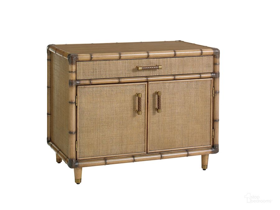 The appearance of Twin Palms Larimar Storage Chest designed by Tommy Bahama in the cabin / lodge interior design. This brown piece of furniture  was selected by 1StopBedrooms from Twin Palms Collection to add a touch of cosiness and style into your home. Sku: 01-0558-932. Material: Wood. Product Type: Accent Chest. Image1
