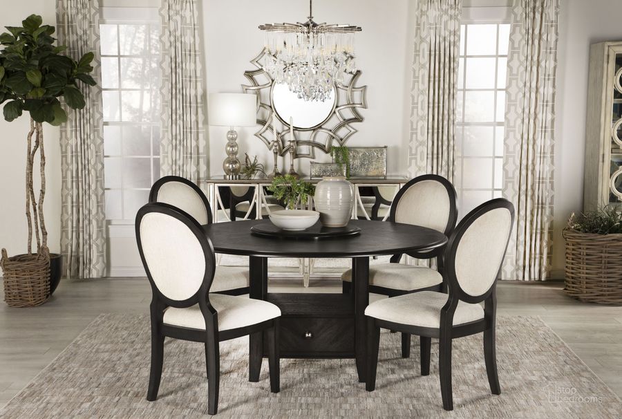 The appearance of Twyla Dark Cocoa Dining Room Set designed by Coaster in the transitional interior design. This brown piece of furniture  was selected by 1StopBedrooms from Twyla Collection to add a touch of cosiness and style into your home. Sku: 115101B1;115101B2;115102. Material: Wood. Product Type: Dining Room Set. Image1