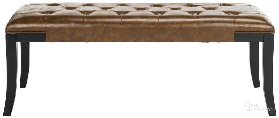 The appearance of Tyler Saddle Bench designed by Safavieh in the traditional interior design. This saddle piece of furniture  was selected by 1StopBedrooms from Tyler Collection to add a touch of cosiness and style into your home. Sku: HUD4069C. Material: Wood. Product Type: Bench. Image1