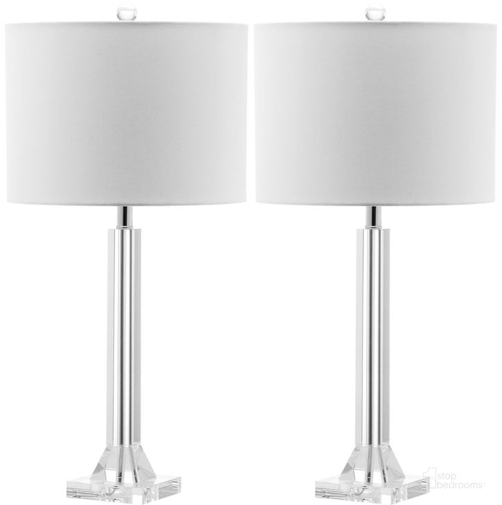 The appearance of Tyrone Clear 27 Inch Crystal Column Lamp Set of 2 designed by Safavieh in the modern / contemporary interior design. This clear piece of furniture  was selected by 1StopBedrooms from Safavieh LIT Collection to add a touch of cosiness and style into your home. Sku: LIT4116A-SET2. Material: Chrome. Product Type: Table Lamp. Image1