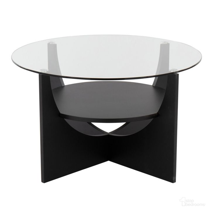 The appearance of U Shaped Coffee Table In Black designed by Lumisource in the modern / contemporary interior design. This black piece of furniture  was selected by 1StopBedrooms from U-shaped Collection to add a touch of cosiness and style into your home. Sku: CT-USHAPED BKGL. Material: Wood. Product Type: Coffee Table. Image1