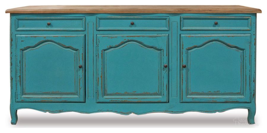 The appearance of Umbria Buffet In Turquoise designed by Primitive Collections in the modern / contemporary interior design. This turquoise piece of furniture  was selected by 1StopBedrooms from  to add a touch of cosiness and style into your home. Sku: PCBR27110. Material: Wood. Product Type: Buffet. Image1