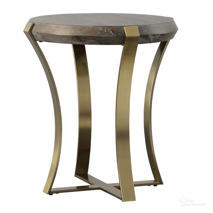 The appearance of Unite Leg Wood Side Table In Brass designed by Uttermost in the  interior design. This brass piece of furniture  was selected by 1StopBedrooms from Unite Collection to add a touch of cosiness and style into your home. Sku: 22940. Material: Wood. Product Type: Side Table. Image1
