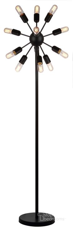 The appearance of Urban Black 12-Light 67.5 Inch Retro Floor Lamp designed by Safavieh in the modern / contemporary interior design. This black piece of furniture  was selected by 1StopBedrooms from Safavieh LIT Collection to add a touch of cosiness and style into your home. Sku: LIT4474A. Product Type: Floor Lamp. Image1