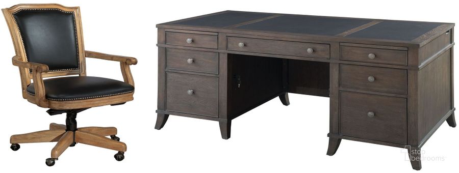 The appearance of Urban Gray Junior Executive Desk Home Office Set designed by Hekman in the transitional interior design. This gray piece of furniture  was selected by 1StopBedrooms from  to add a touch of cosiness and style into your home. Sku: 79330P;79330T;79257B. Material: Wood. Product Type: Home Office Set. Image1