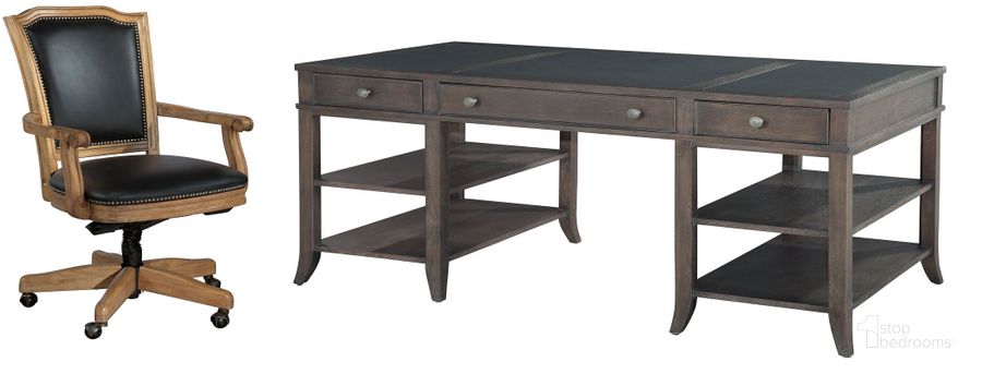 The appearance of Urban Gray Writing Desk Home Office Set designed by Hekman in the transitional interior design. This gray piece of furniture  was selected by 1StopBedrooms from  to add a touch of cosiness and style into your home. Sku: 79328P;79328T;79257B. Material: Wood. Product Type: Home Office Set. Image1