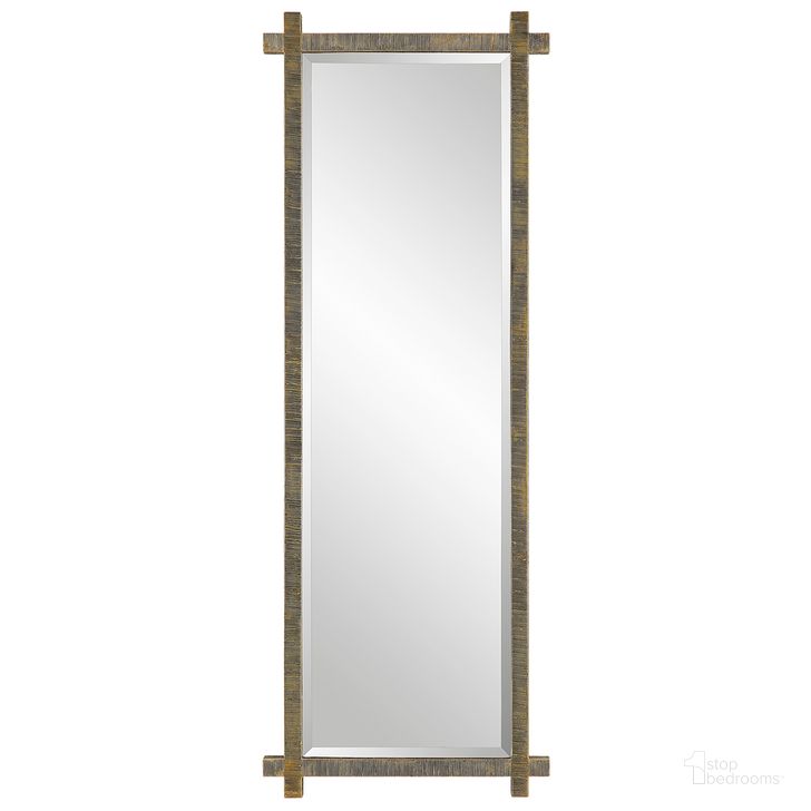 The appearance of Uttermost Abanu Ribbed Gold Dressing Mirror designed by Uttermost in the modern / contemporary interior design. This gold piece of furniture  was selected by 1StopBedrooms from Abanu Collection to add a touch of cosiness and style into your home. Sku: 09917. Material: MDF. Product Type: Dresser Mirror. Image1