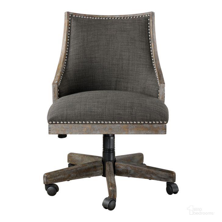 The appearance of Uttermost Aidrian Charcoal Desk Chair designed by Uttermost in the modern / contemporary interior design. This charcoal piece of furniture  was selected by 1StopBedrooms from Aidrian Collection to add a touch of cosiness and style into your home. Sku: 23431. Material: Metal. Product Type: Desk Chair. Image1