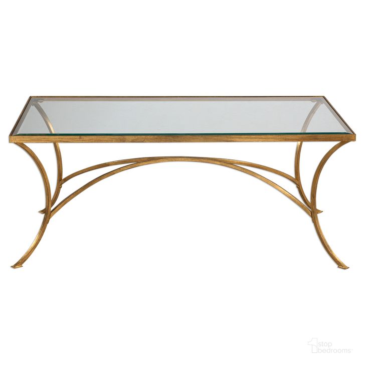 The appearance of Uttermost Alayna Gold Coffee Table designed by Uttermost in the modern / contemporary interior design. This gold piece of furniture  was selected by 1StopBedrooms from Alayna Collection to add a touch of cosiness and style into your home. Sku: 24639. Material: Metal. Product Type: Coffee Table. Image1