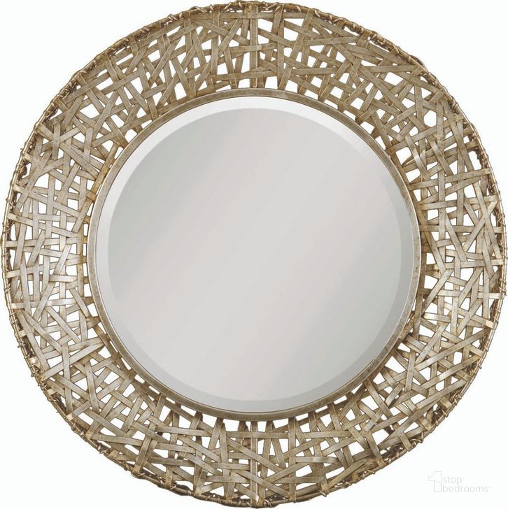 The appearance of Uttermost Alita Champagne Woven Metal Mirror designed by Uttermost in the modern / contemporary interior design. This champagne piece of furniture  was selected by 1StopBedrooms from Alita Collection to add a touch of cosiness and style into your home. Sku: 11603 B. Product Type: Mirror. Material: MDF. Image1