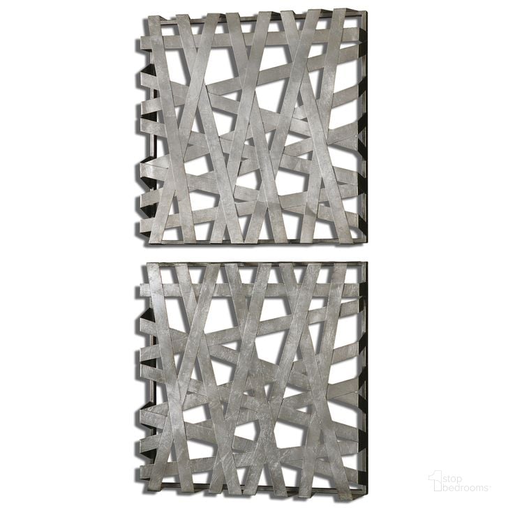 The appearance of Uttermost Alita Squares Wall Art Set Of 2 designed by Uttermost in the modern / contemporary interior design. This silver piece of furniture  was selected by 1StopBedrooms from Alita Collection to add a touch of cosiness and style into your home. Sku: 07676. Product Type: Wall Art. Material: Iron. Image1