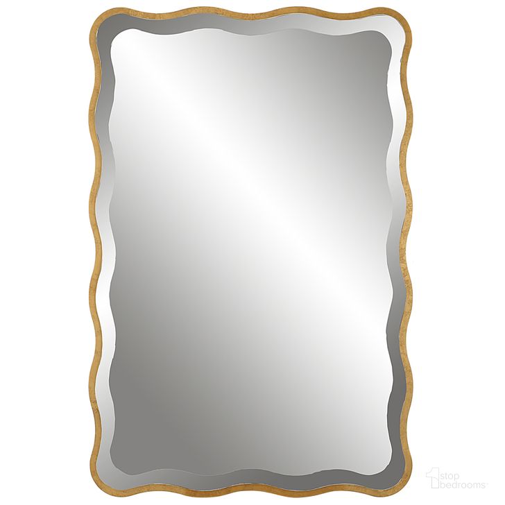 The appearance of Uttermost Aneta Gold Scalloped Mirror designed by Uttermost in the traditional interior design. This gold piece of furniture  was selected by 1StopBedrooms from Aneta Collection to add a touch of cosiness and style into your home. Sku: 09827. Material: MDF. Product Type: Accent Mirror. Image1