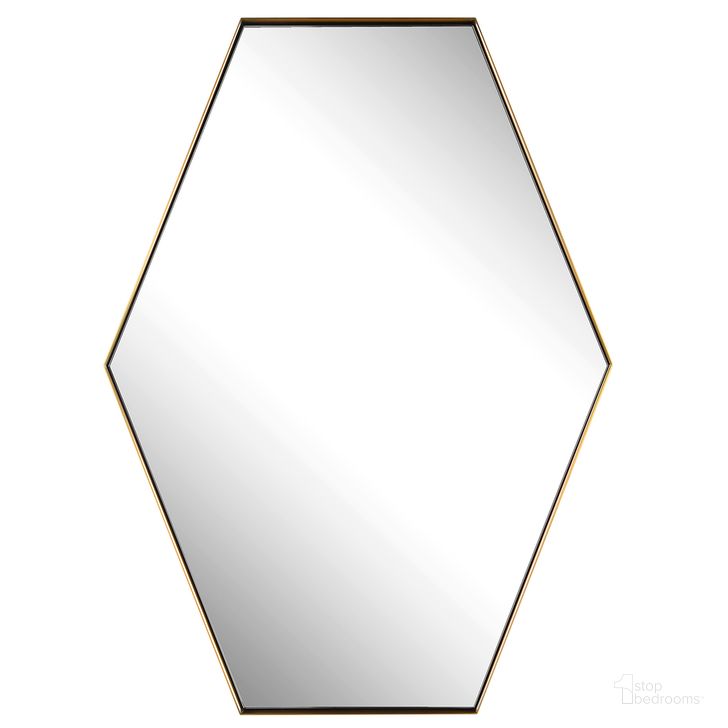 The appearance of Uttermost Ankara Brass Hexagon Mirror designed by Uttermost in the modern / contemporary interior design. This brushed brass piece of furniture  was selected by 1StopBedrooms from Ankara Collection to add a touch of cosiness and style into your home. Sku: 09894. Material: Metal. Product Type: Accent Mirror. Image1