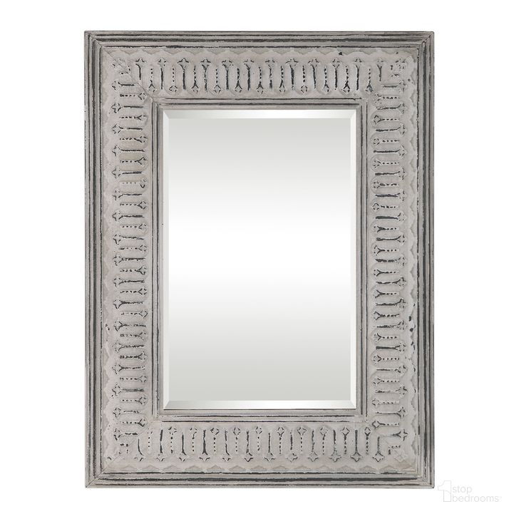 The appearance of Uttermost Argenton Aged Gray Rectangle Mirror designed by Uttermost in the traditional interior design. This gray piece of furniture  was selected by 1StopBedrooms from Argenton Collection to add a touch of cosiness and style into your home. Sku: 09455. Product Type: Mirror. Material: MDF. Image1