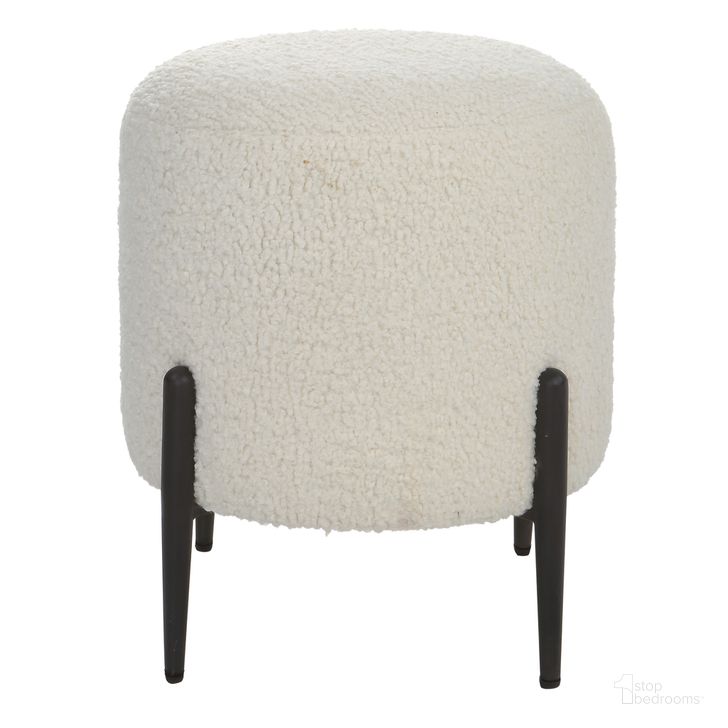 The appearance of Uttermost Arles White Shearling Ottoman designed by Uttermost in the modern / contemporary interior design. This white piece of furniture  was selected by 1StopBedrooms from Arles Collection to add a touch of cosiness and style into your home. Sku: 23715. Product Type: Ottoman. Material: Plywood. Image1