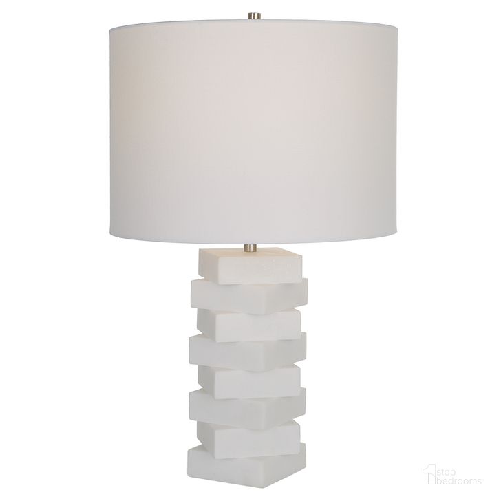 The appearance of Uttermost Ascent White Geometric Table Lamp designed by Uttermost in the modern / contemporary interior design. This white piece of furniture  was selected by 1StopBedrooms from Ascent Collection to add a touch of cosiness and style into your home. Sku: 30164-1. Material: Linen. Product Type: Table Lamp. Image1