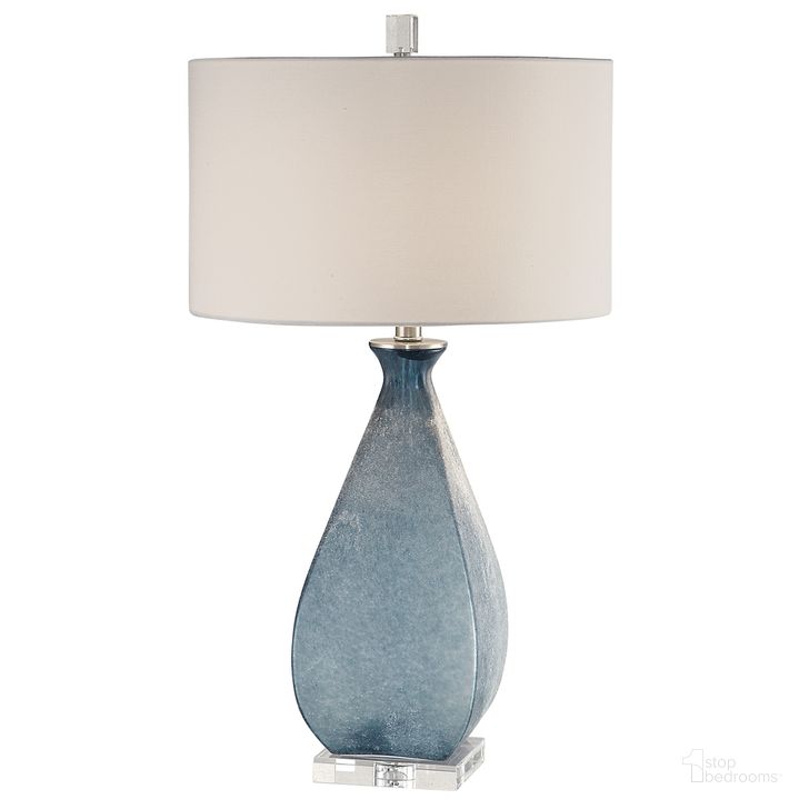The appearance of Uttermost Atlantica Ocean Blue Lamp designed by Uttermost in the modern / contemporary interior design. This blue piece of furniture  was selected by 1StopBedrooms from  to add a touch of cosiness and style into your home. Sku: 27823. Material: Glass. Product Type: Lamp. Image1
