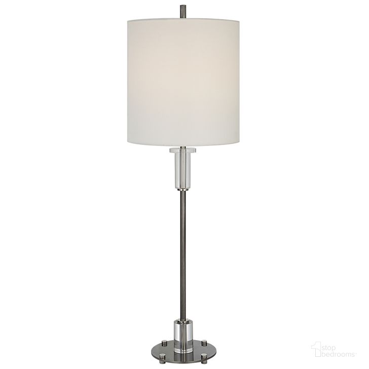 The appearance of Uttermost Aurelia Steel Buffet Lamp designed by Uttermost in the modern / contemporary interior design. This nickel piece of furniture  was selected by 1StopBedrooms from Aurelia Collection to add a touch of cosiness and style into your home. Sku: 29875-1. Material: Stainless Steel. Product Type: Buffet Lamp. Image1