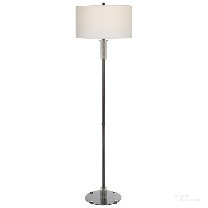 The appearance of Uttermost Aurelia Steel Floor Lamp designed by Uttermost in the modern / contemporary interior design. This nickel piece of furniture  was selected by 1StopBedrooms from Aurelia Collection to add a touch of cosiness and style into your home. Sku: 29990-1. Product Type: Floor Lamp. Material: Stainless Steel. Image1