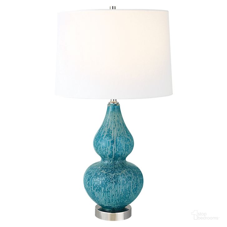 The appearance of Uttermost Avalon Blue Table Lamp designed by Uttermost in the modern / contemporary interior design. This blue piece of furniture  was selected by 1StopBedrooms from Avalon Collection to add a touch of cosiness and style into your home. Sku: 30052-1. Product Type: Table Lamp. Material: Iron. Image1