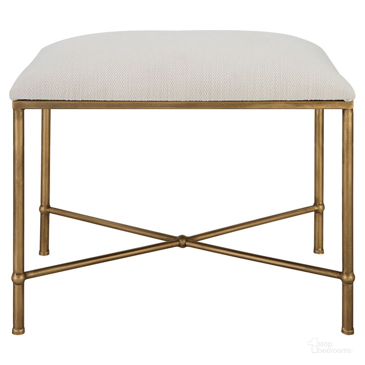 The appearance of Uttermost Avenham Small Gold Framed Bench designed by Uttermost in the modern / contemporary interior design. This gold piece of furniture  was selected by 1StopBedrooms from Avenham Collection to add a touch of cosiness and style into your home. Sku: 23689. Product Type: Bench. Material: MDF. Image1