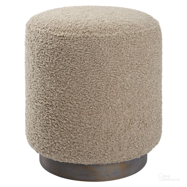 The appearance of Uttermost Avila Latte Round Ottoman designed by Uttermost in the modern / contemporary interior design. This latte piece of furniture  was selected by 1StopBedrooms from Avila Collection to add a touch of cosiness and style into your home. Sku: 23714. Product Type: Ottoman. Material: Plywood. Image1