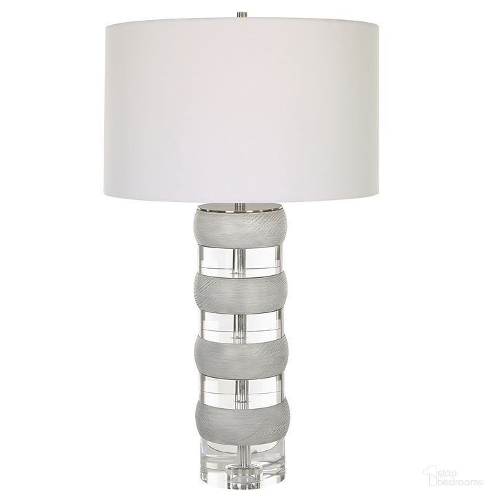 The appearance of Uttermost Band Together Crystal and Wood Table Lamp designed by Uttermost in the modern / contemporary interior design. This brushed nickel piece of furniture  was selected by 1StopBedrooms from Band Together Collection to add a touch of cosiness and style into your home. Sku: 30192. Material: Wood. Product Type: Table Lamp. Image1