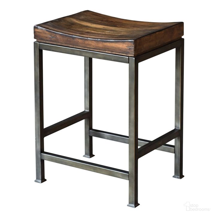 The appearance of Uttermost Beck Wood Counter Stool designed by Uttermost in the modern / contemporary interior design. This wood piece of furniture  was selected by 1StopBedrooms from Beck Collection to add a touch of cosiness and style into your home. Sku: 25441. Product Type: Barstool. Material: Iron. Image1