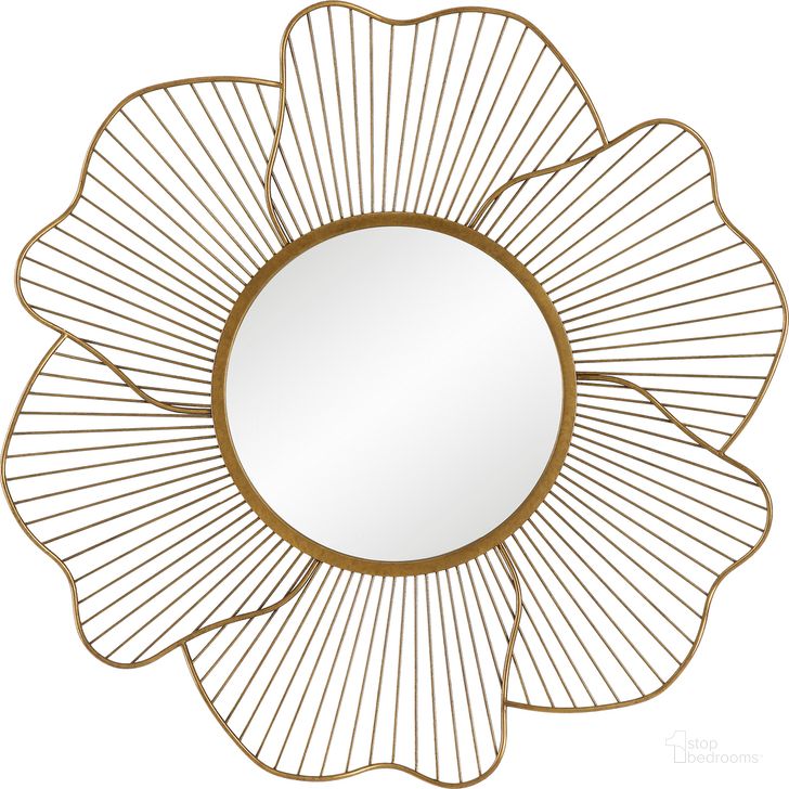 The appearance of Uttermost Blossom Gold Floral Mirror designed by Uttermost in the traditional interior design. This gold piece of furniture  was selected by 1StopBedrooms from Blossom Collection to add a touch of cosiness and style into your home. Sku: 09912. Material: Steel. Product Type: Accent Mirror. Image1
