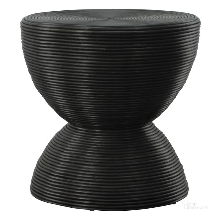 The appearance of Uttermost Bongo Black Rattan Side Table designed by Uttermost in the transitional interior design. This black piece of furniture  was selected by 1StopBedrooms from Bongo Collection to add a touch of cosiness and style into your home. Sku: 22899. Product Type: Side Table. Material: Rattan. Image1