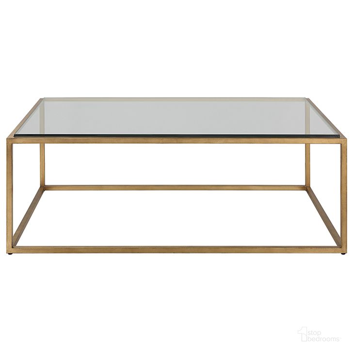 The appearance of Uttermost Bravura Gold Coffee Table designed by Uttermost in the modern / contemporary interior design. This gold piece of furniture  was selected by 1StopBedrooms from Bravura Collection to add a touch of cosiness and style into your home. Sku: 25195. Product Type: Coffee Table. Material: Iron. Image1